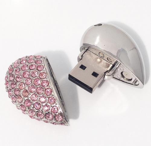 Bling Heart USB Memory Stick - 4GB